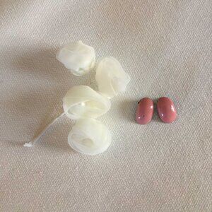 Vintage Oval Pink Clip On Earrings